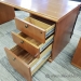 Medium Maple Executive Desk w/ Bow Front Extension w/ Credenza